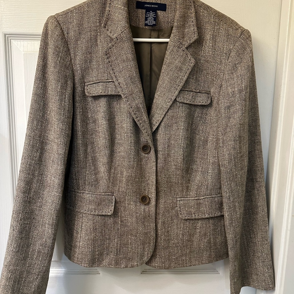 Jones Wear Brown Blazer Tailored Professional Jacket